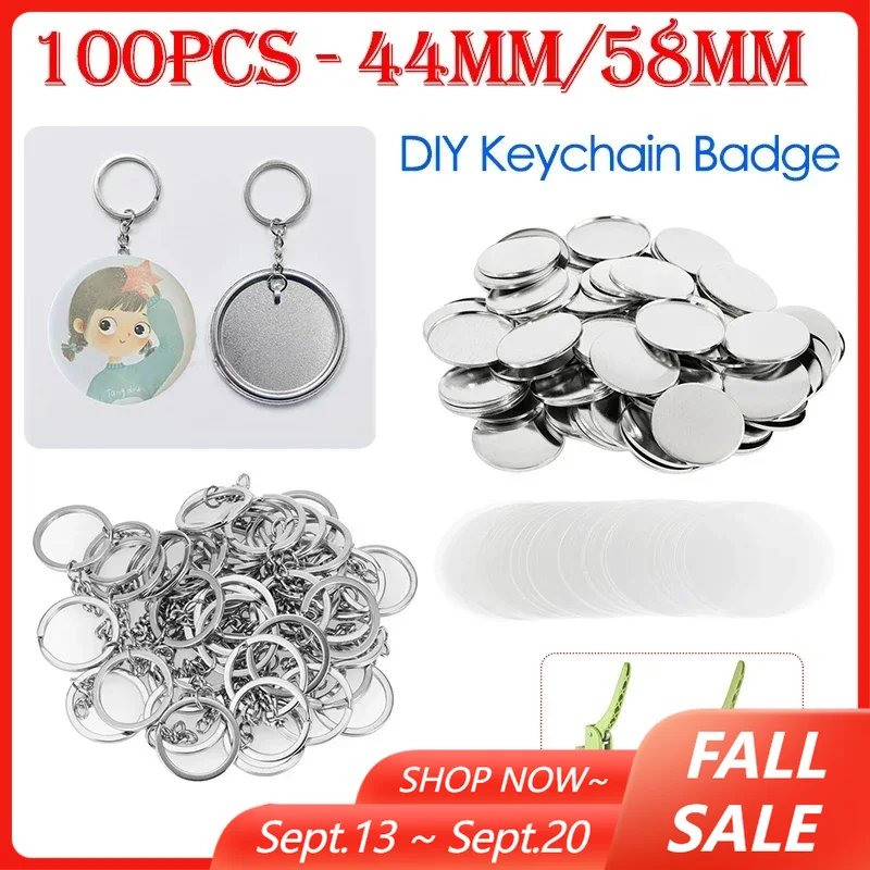 100PCS 44mm 58mm Keychains Bad - Button Badge Blank review and price