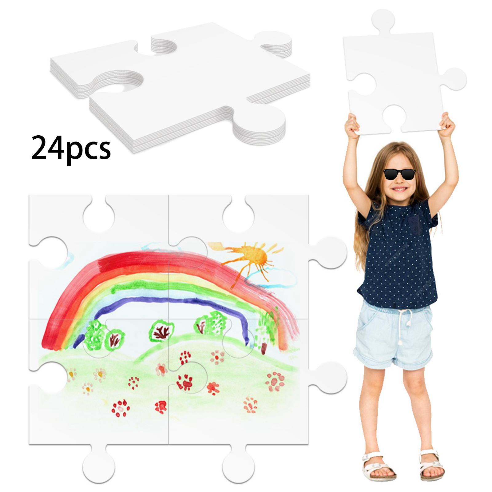 24Pcs White Cardboard Blank Ji - Puzzle Blank White review and price